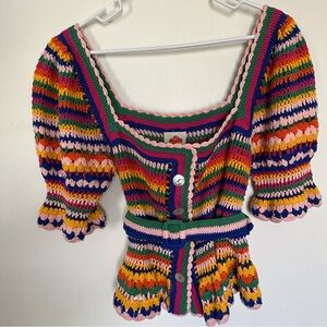 FARM Rio Multicolor Crochet Top